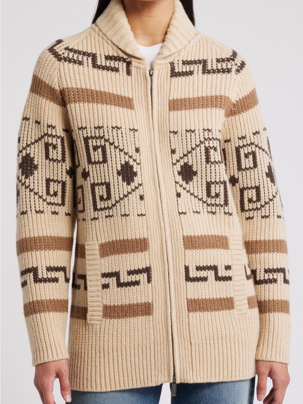 Pendleton Westerly Front Zip Long Wool Cardigan ~ NWT - Picture 4 of 6